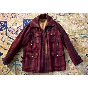 Vintage Woolrich Buffalo Plaid Wool Mackinaw 1940s-1950s Hunting Jacket Size 40